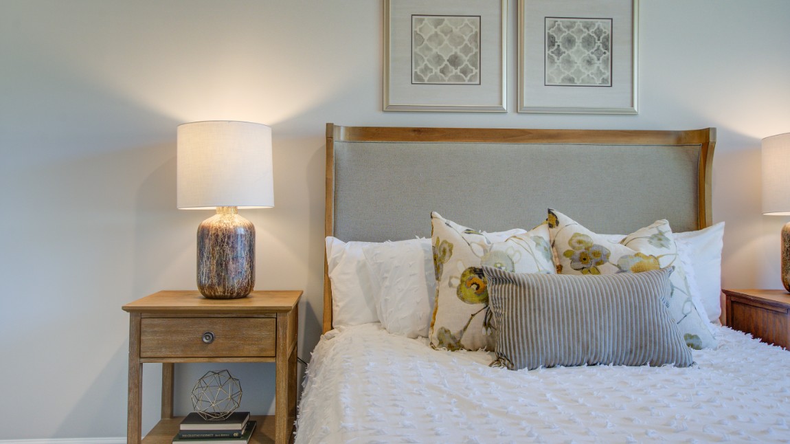 The bright and spacious primary bedroom.