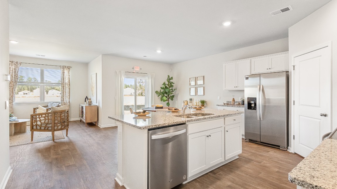 The Cali floorplan in Huggins Hill has open concept living area.