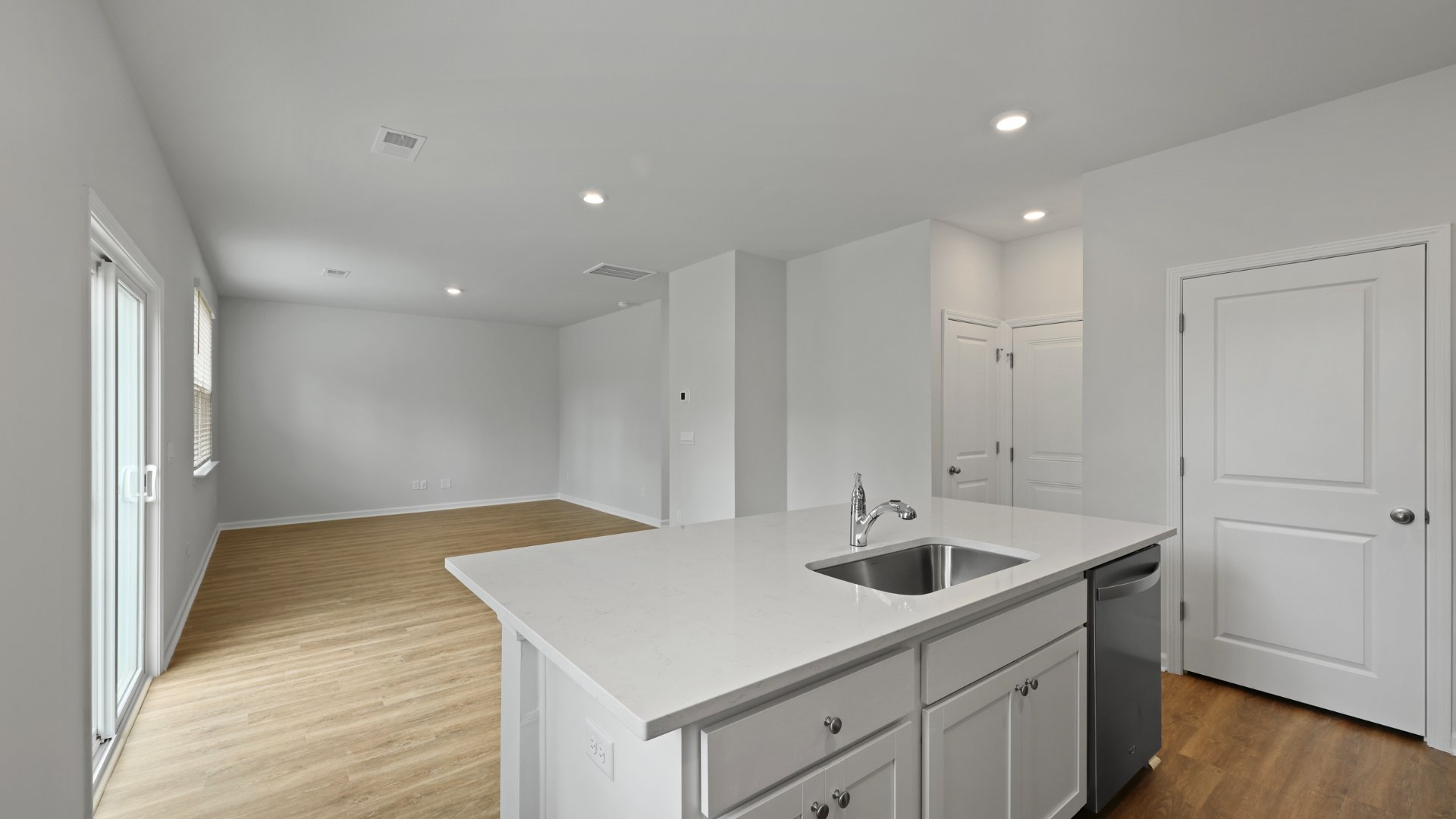 The open concept living area.