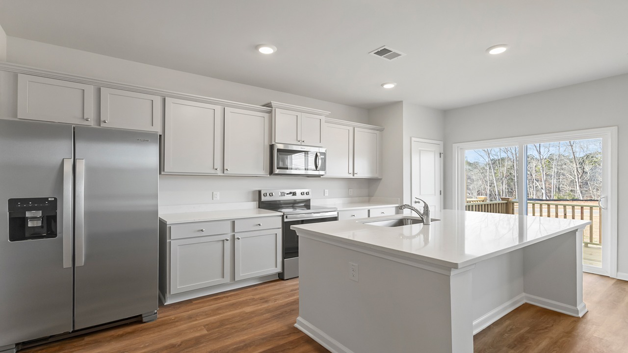 Kitchen with white cabinets