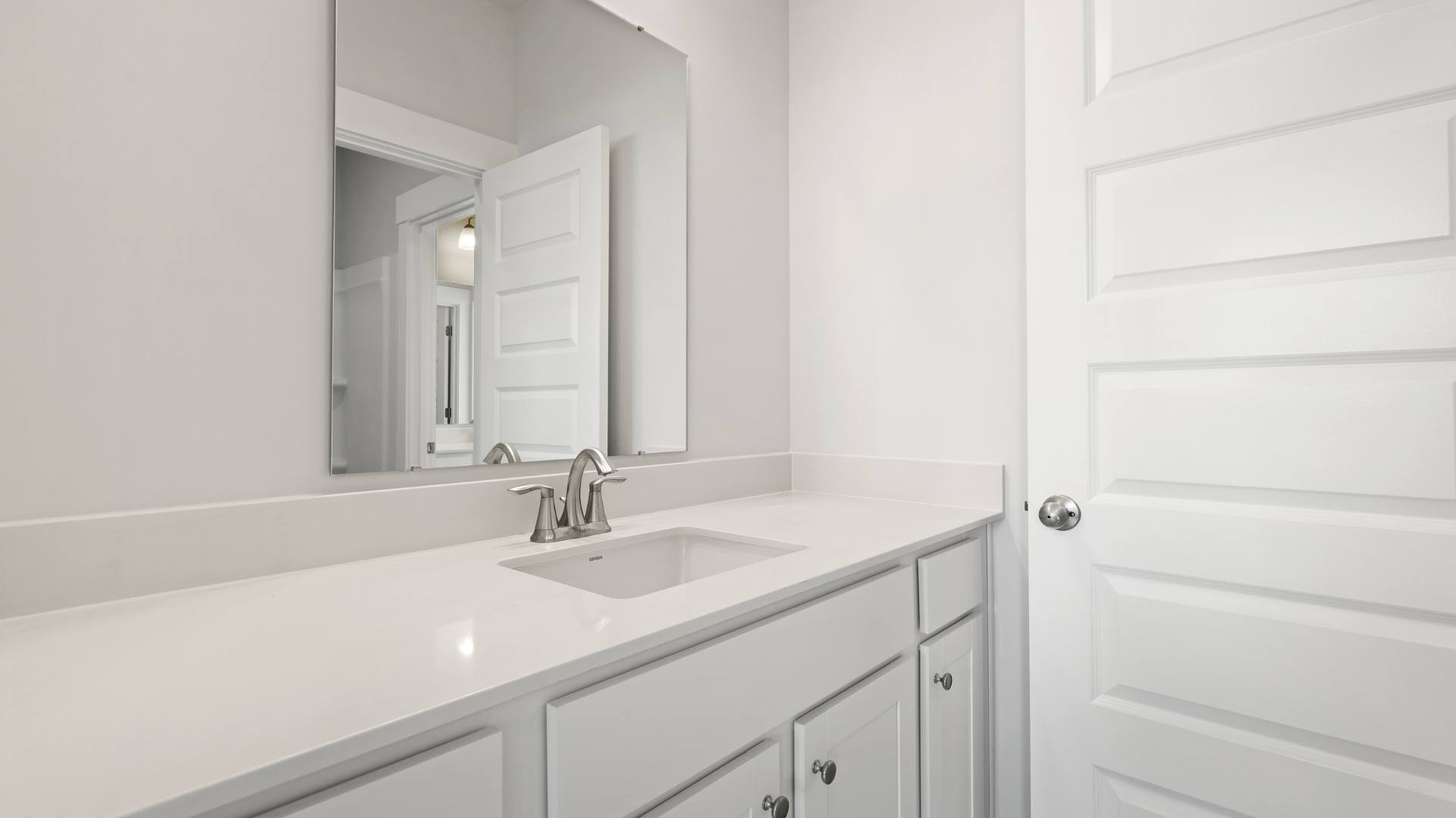 Guest bathroom with dual vanity