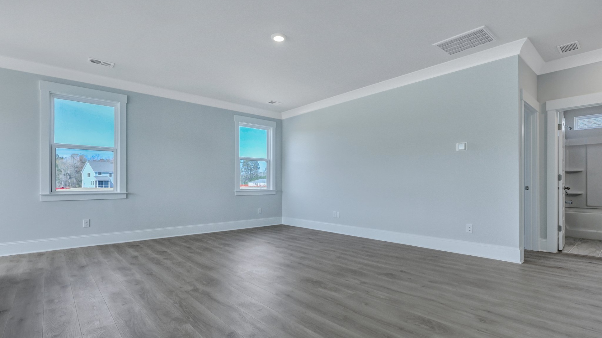 Living room with large windows