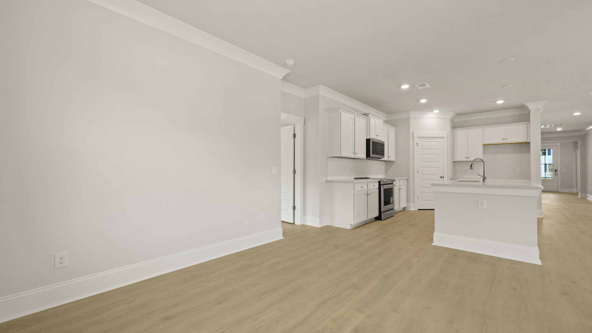 The kitchen area is open concept.