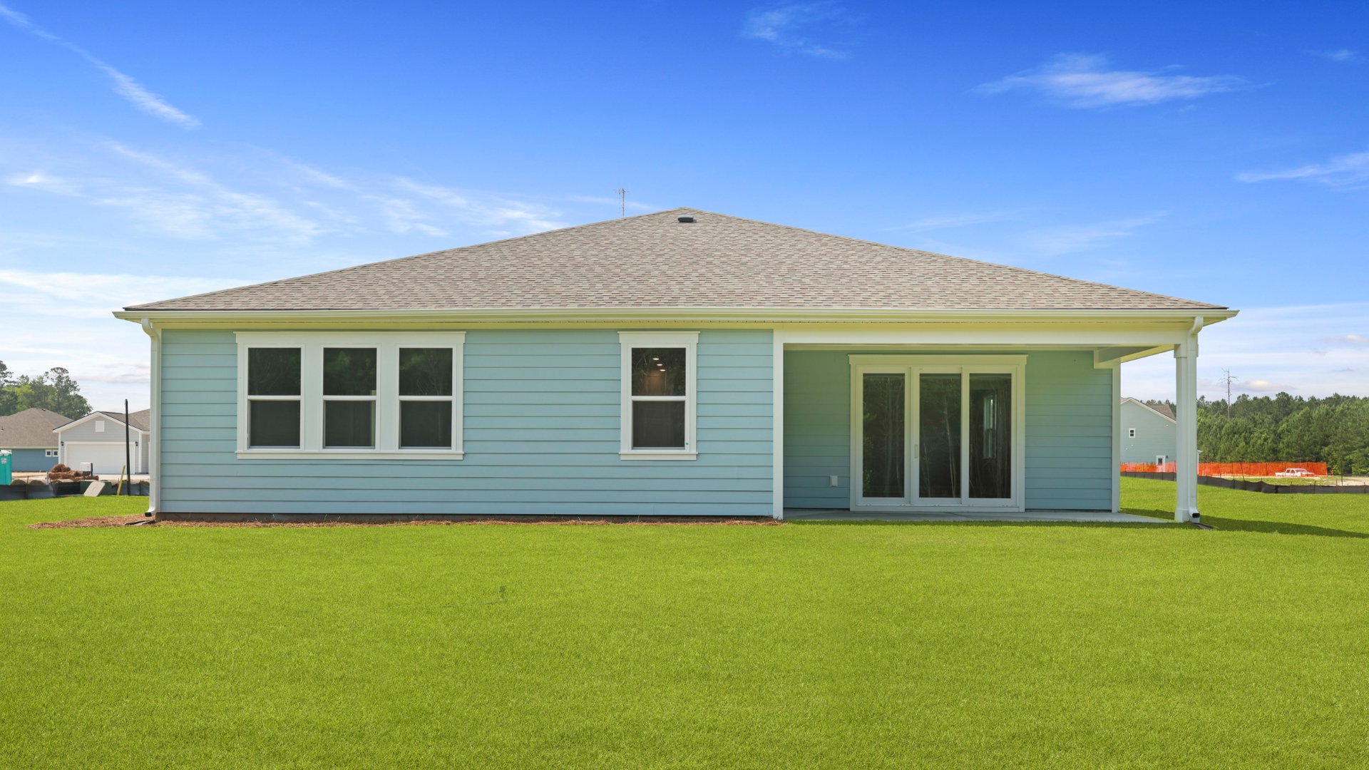 The rear exterior of the Camden floorplan located in Berkeley Bay.