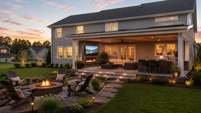 deck and firepit