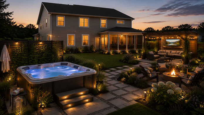 hot tub spa area
