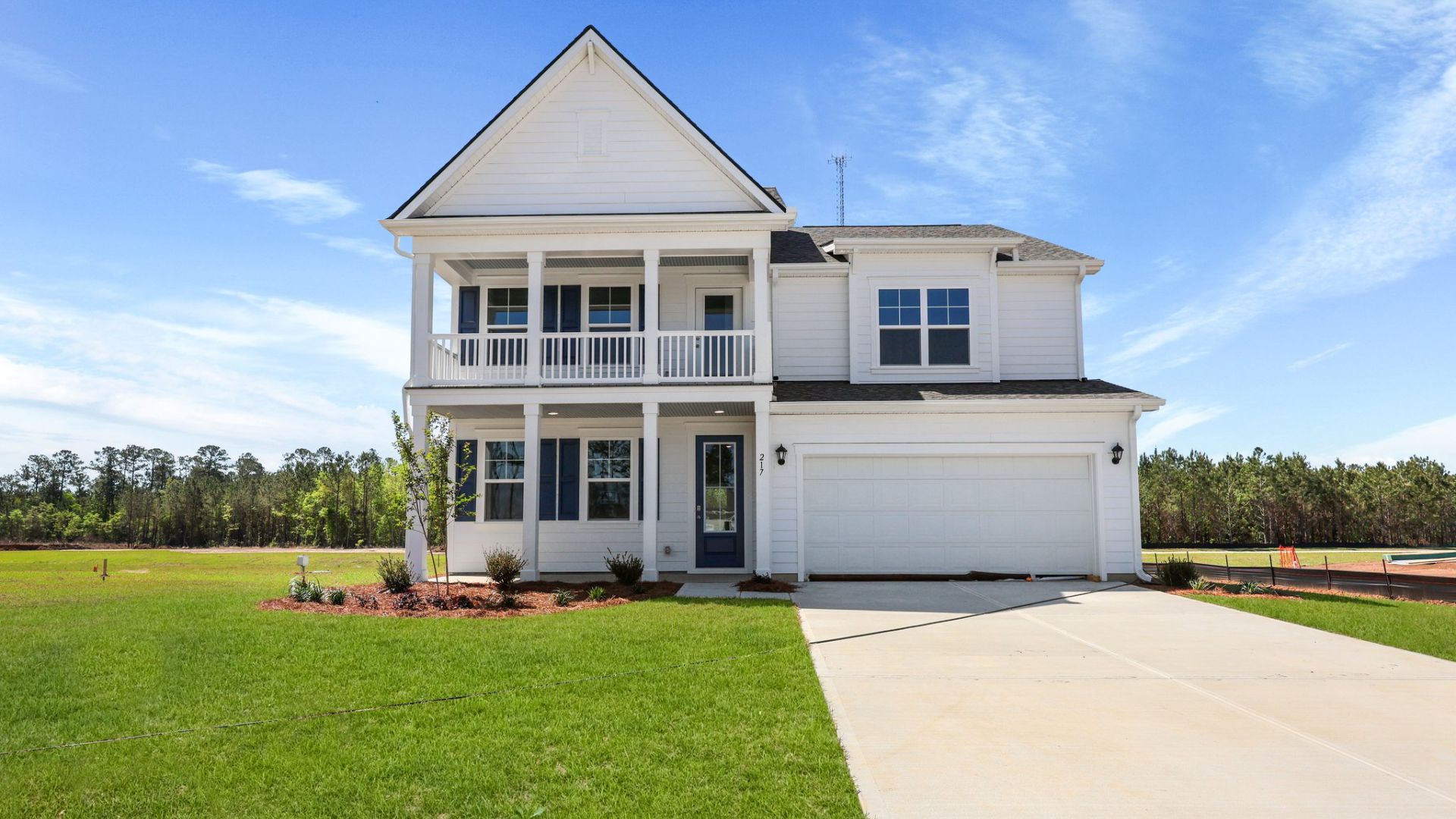 The Harbor Oak has double stacked porches.