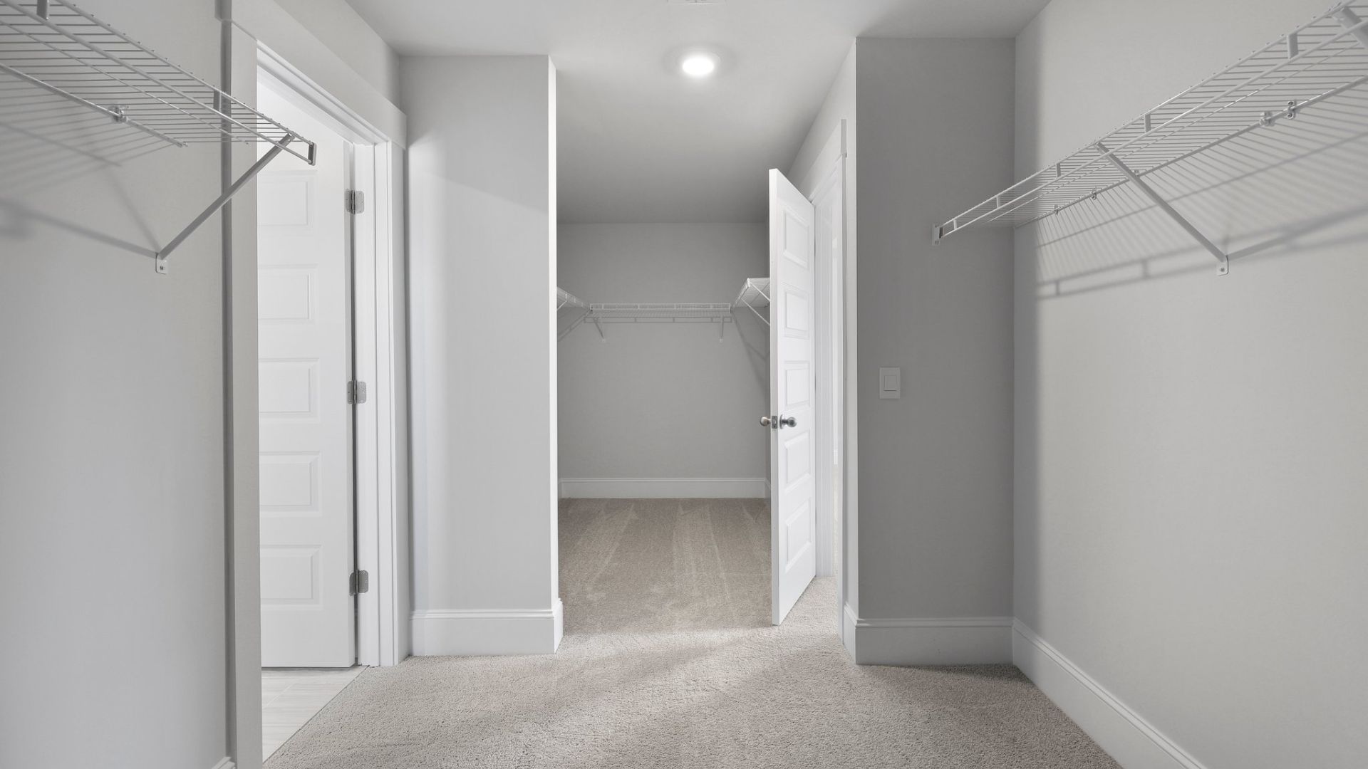 There is lots of closet space in the primary bedroom.