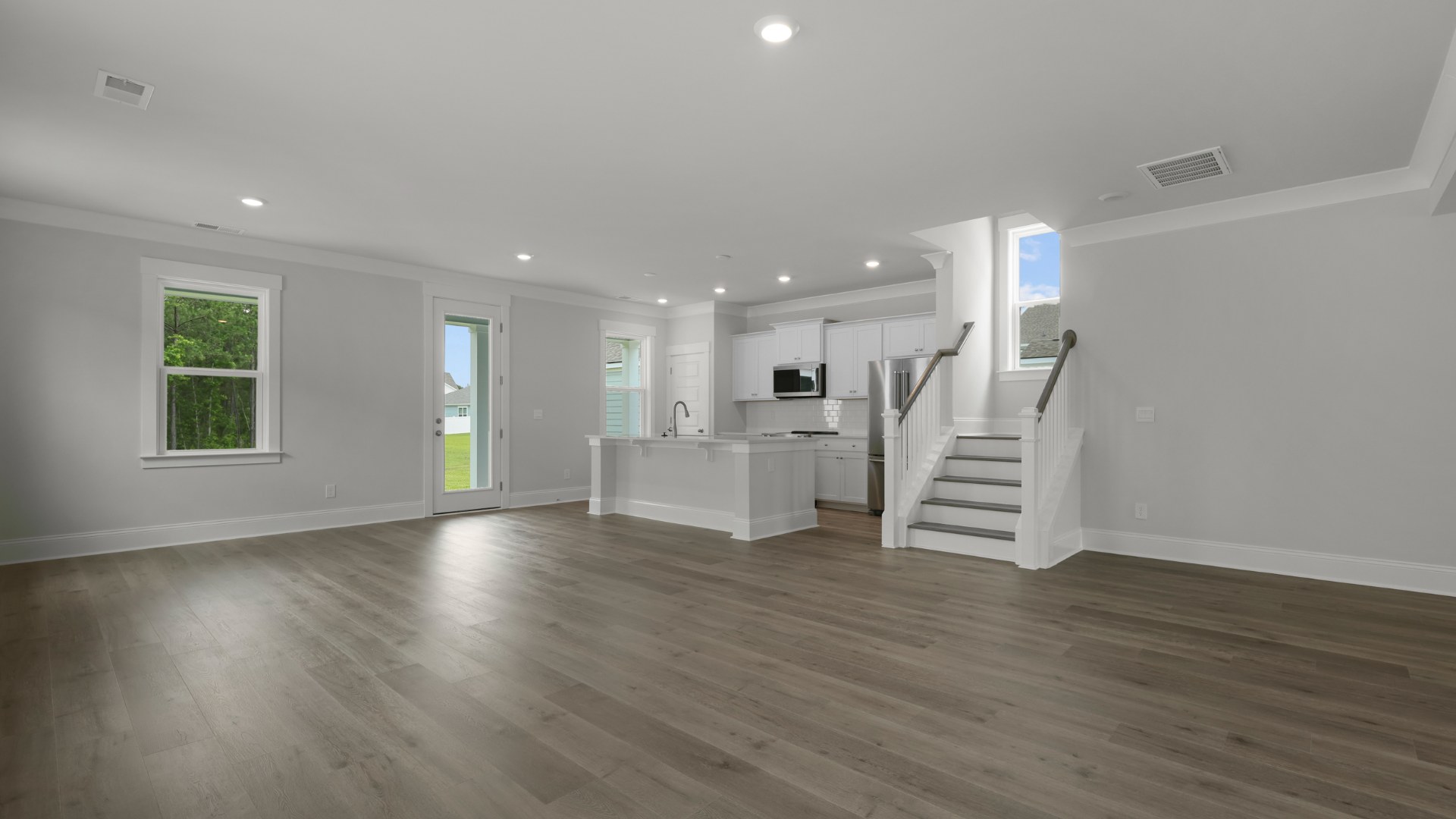 living room with natural light