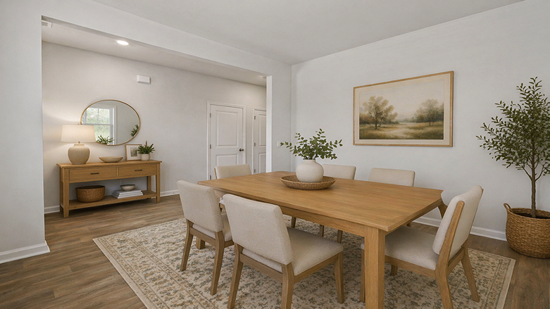 open concept dining room
