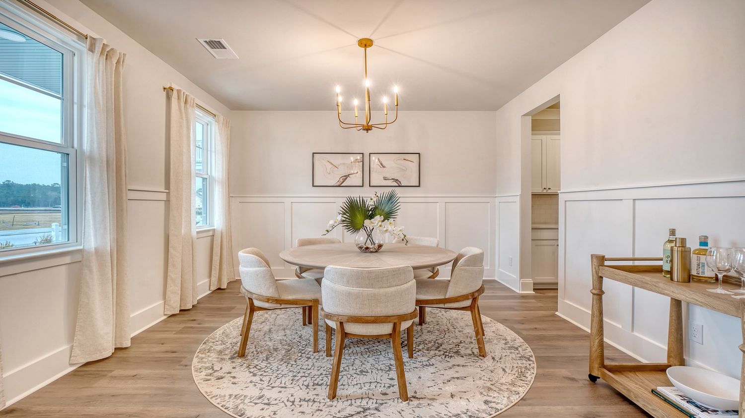 dining room in a two story home