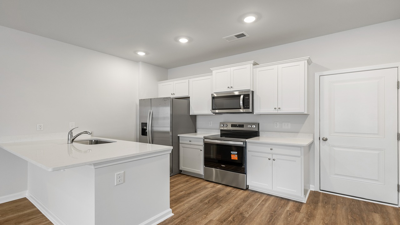kitchen with quartz
