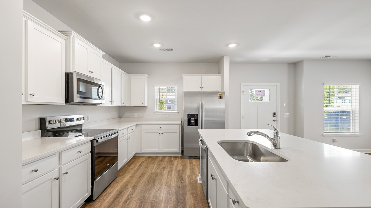 kitchen with quartz