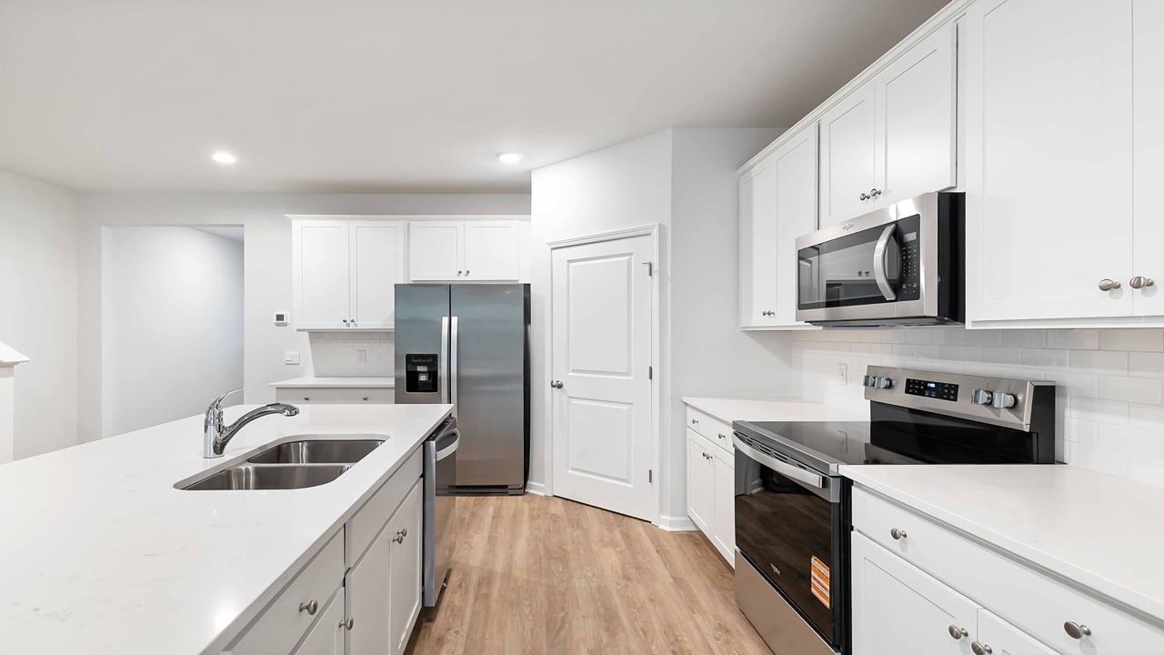 Kitchen with stainless steel appliances