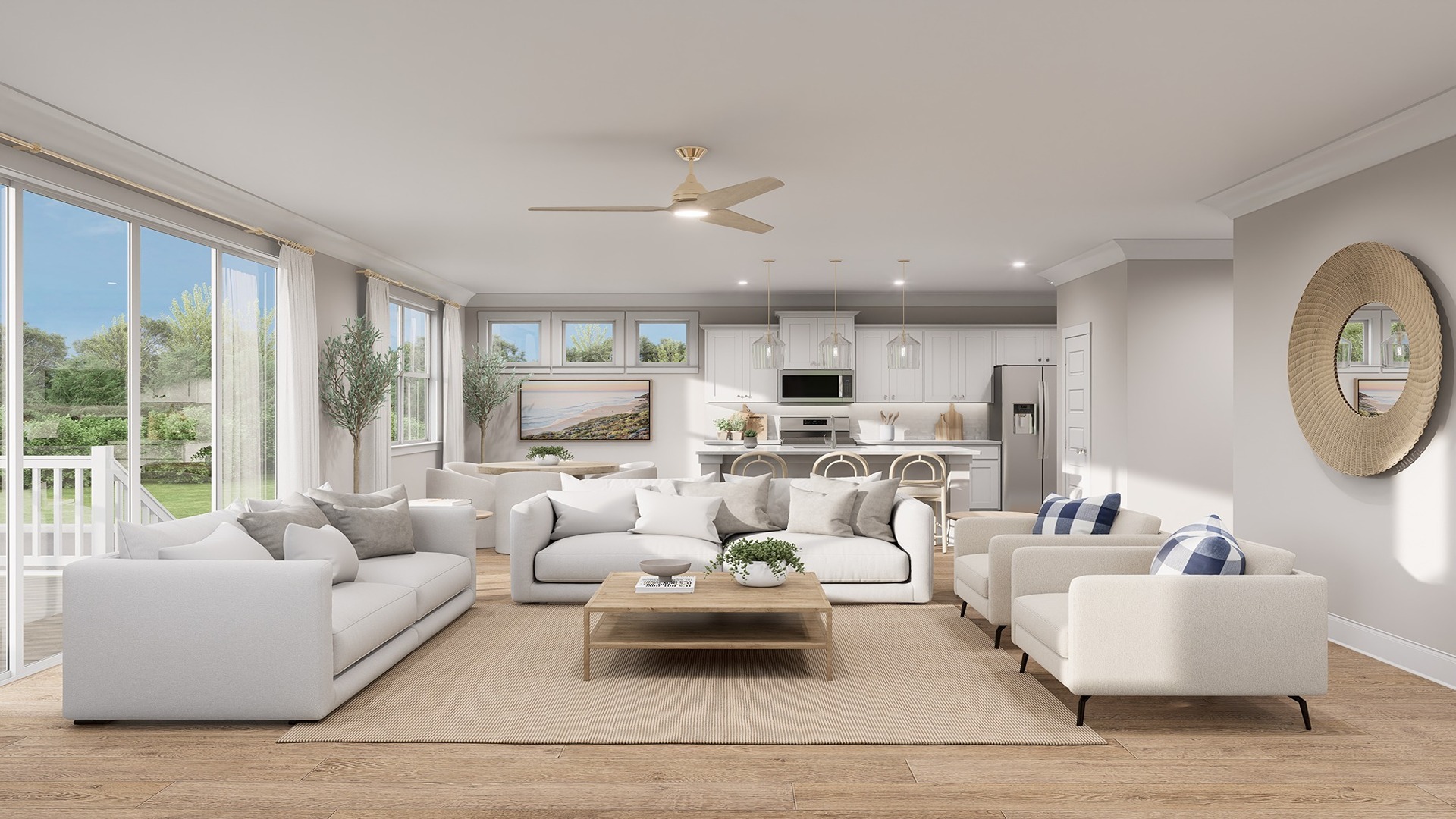 Beautiful natura lighting in the family room/living room.