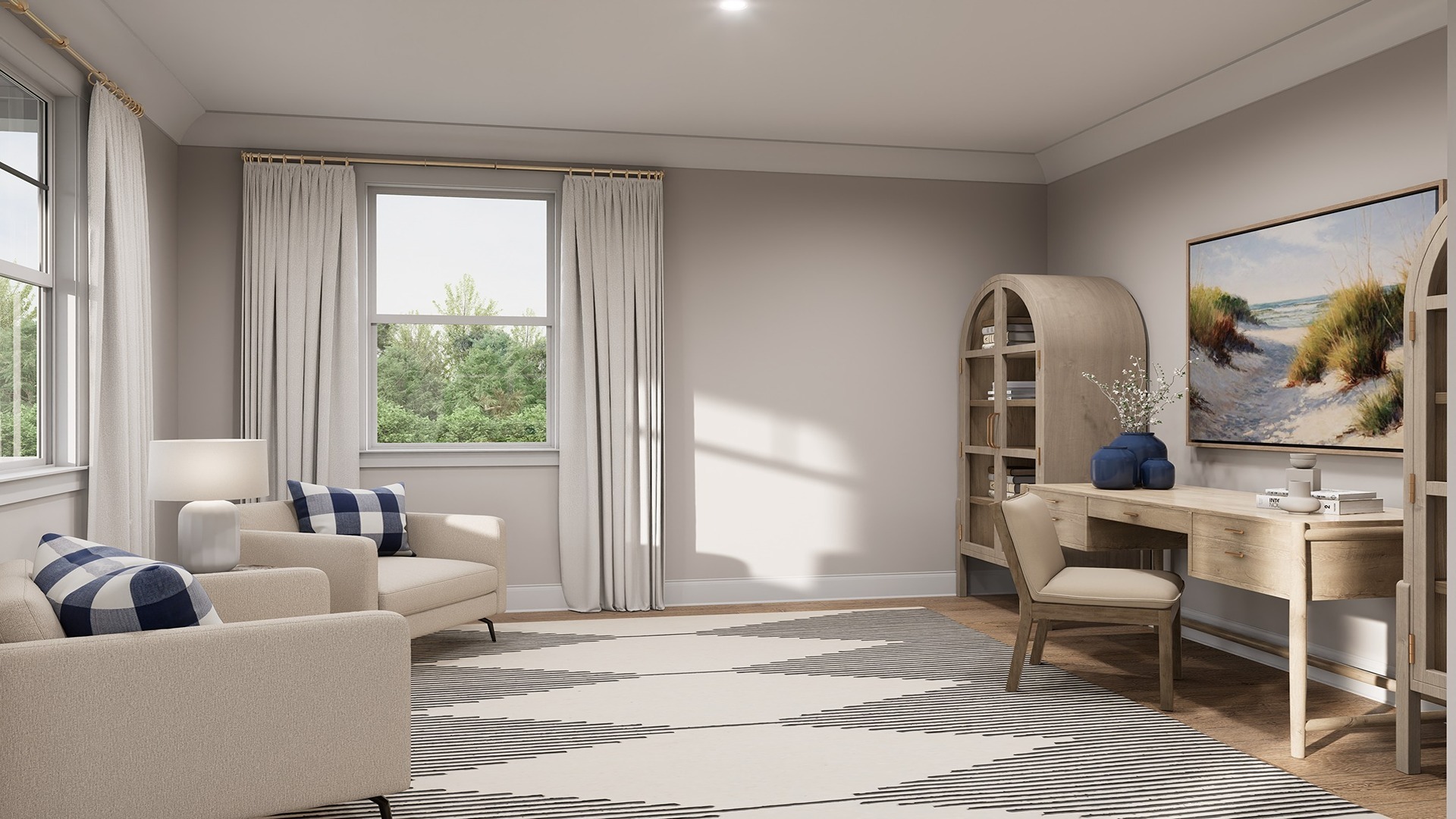 Spacious and bright flex room.