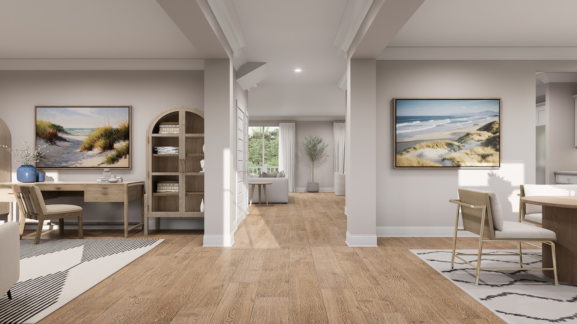 Foyer leading to the formal dining room and flex room.