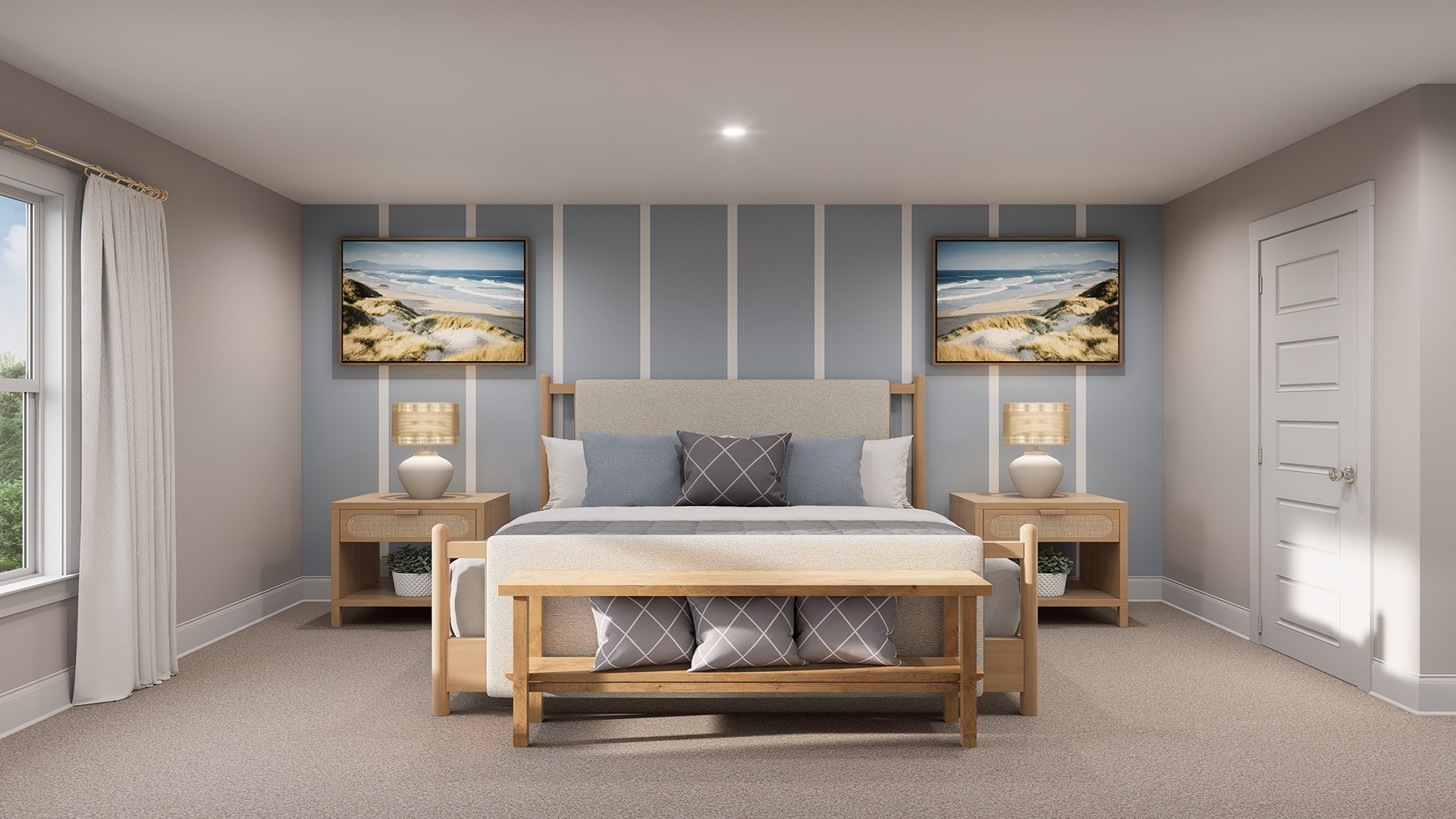 Spacious bedroom 2 with a closet.