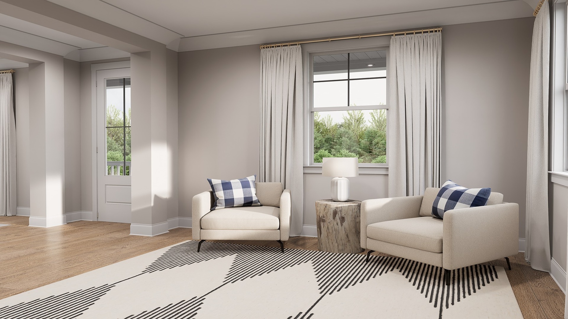 Flex room located next to porch access.