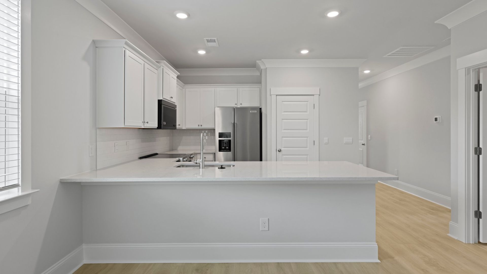 kitchen with quartz