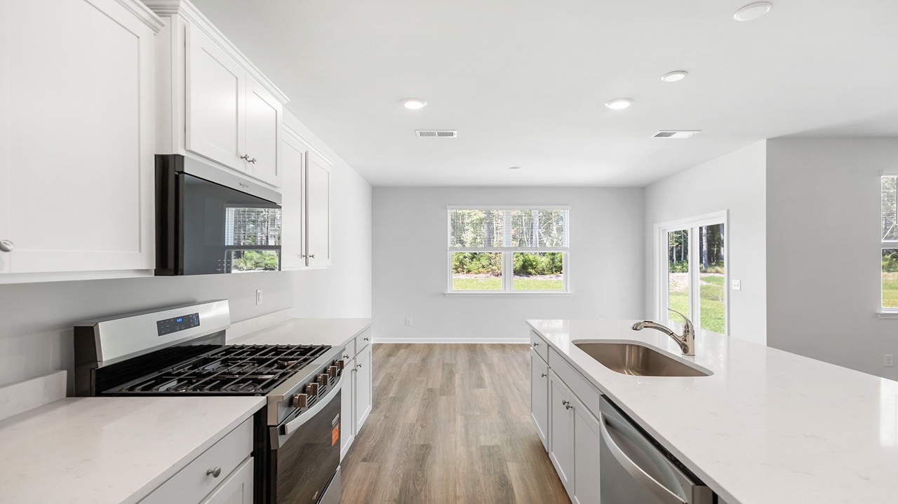kitchen with quartz