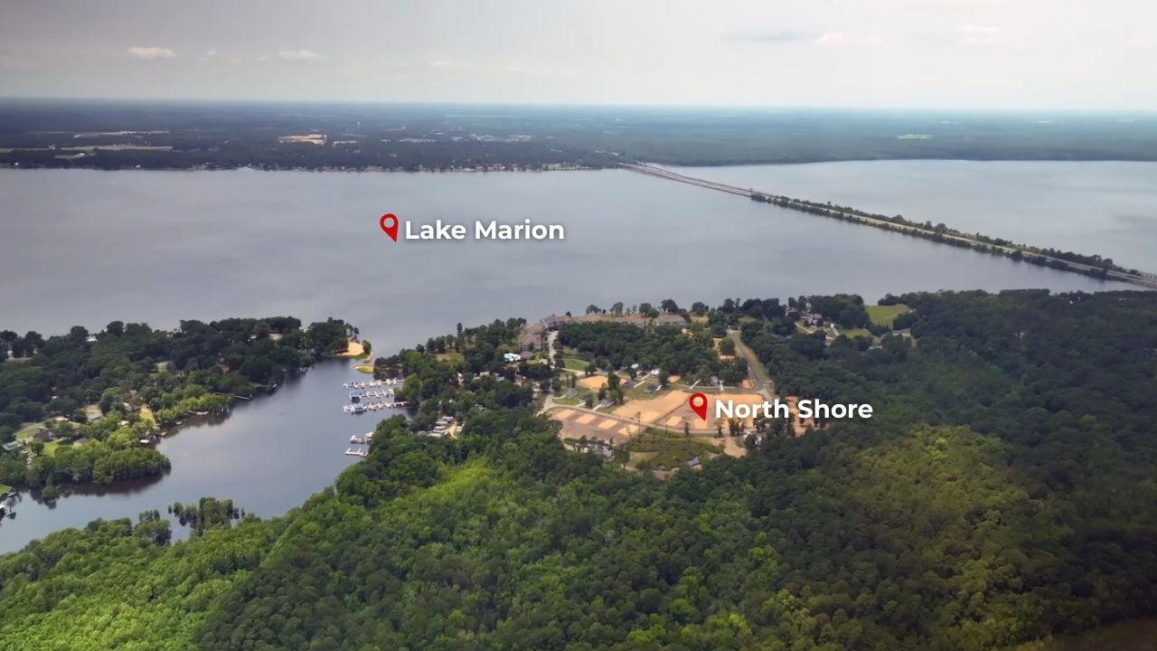 map overview of Lake Marion and North Shore community