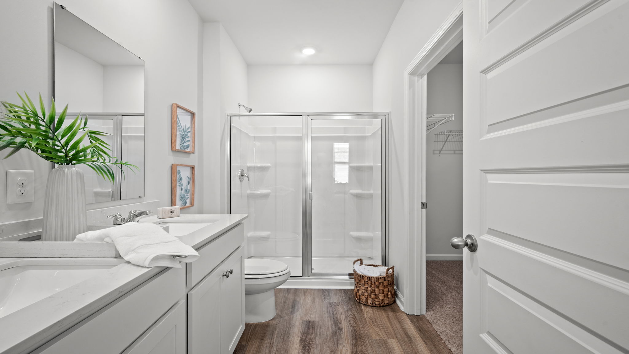 Primary bathroom with a stand up shower