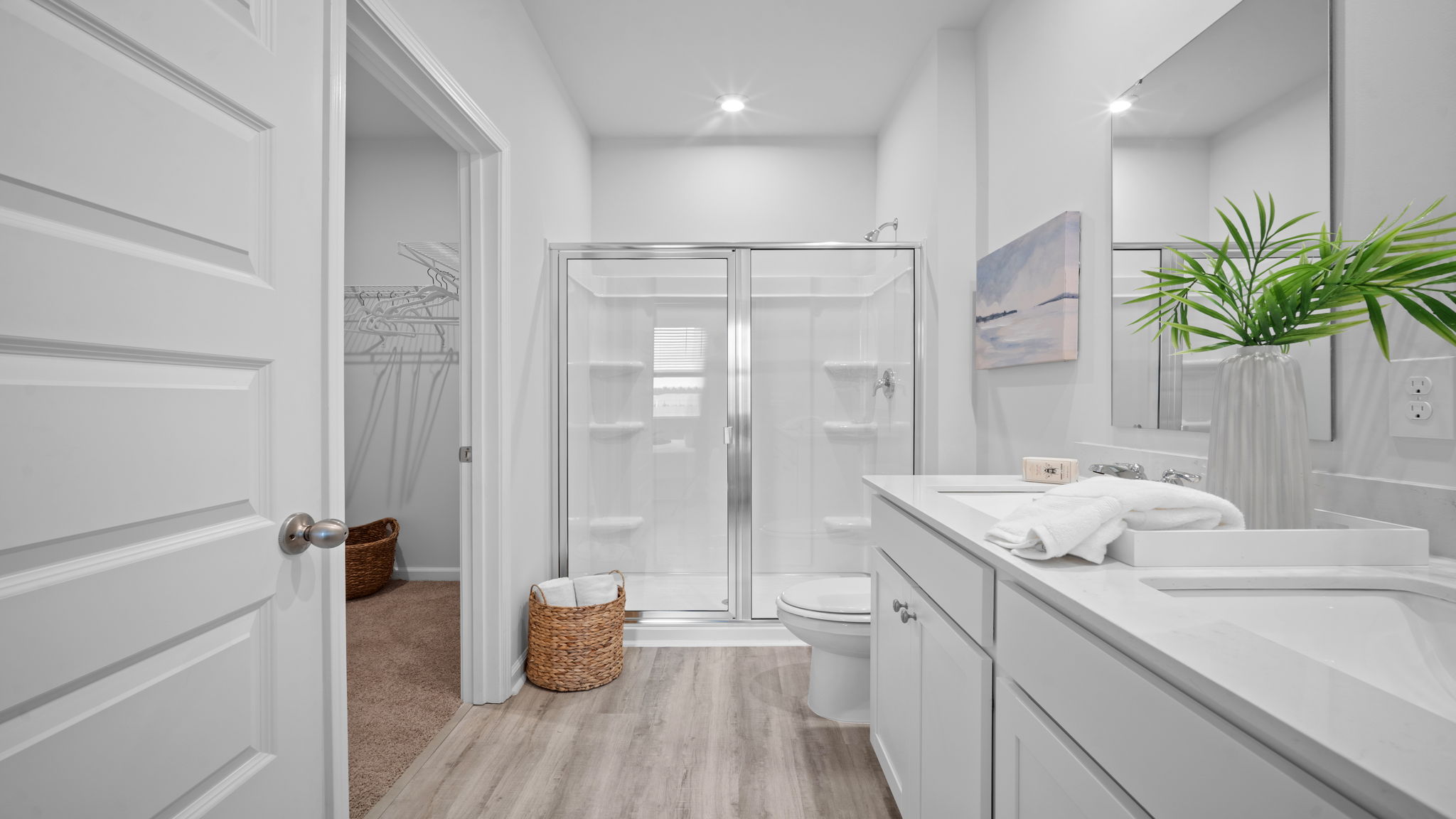 Spacious owner's bath in the Greenbriar home connected to the private primary suite