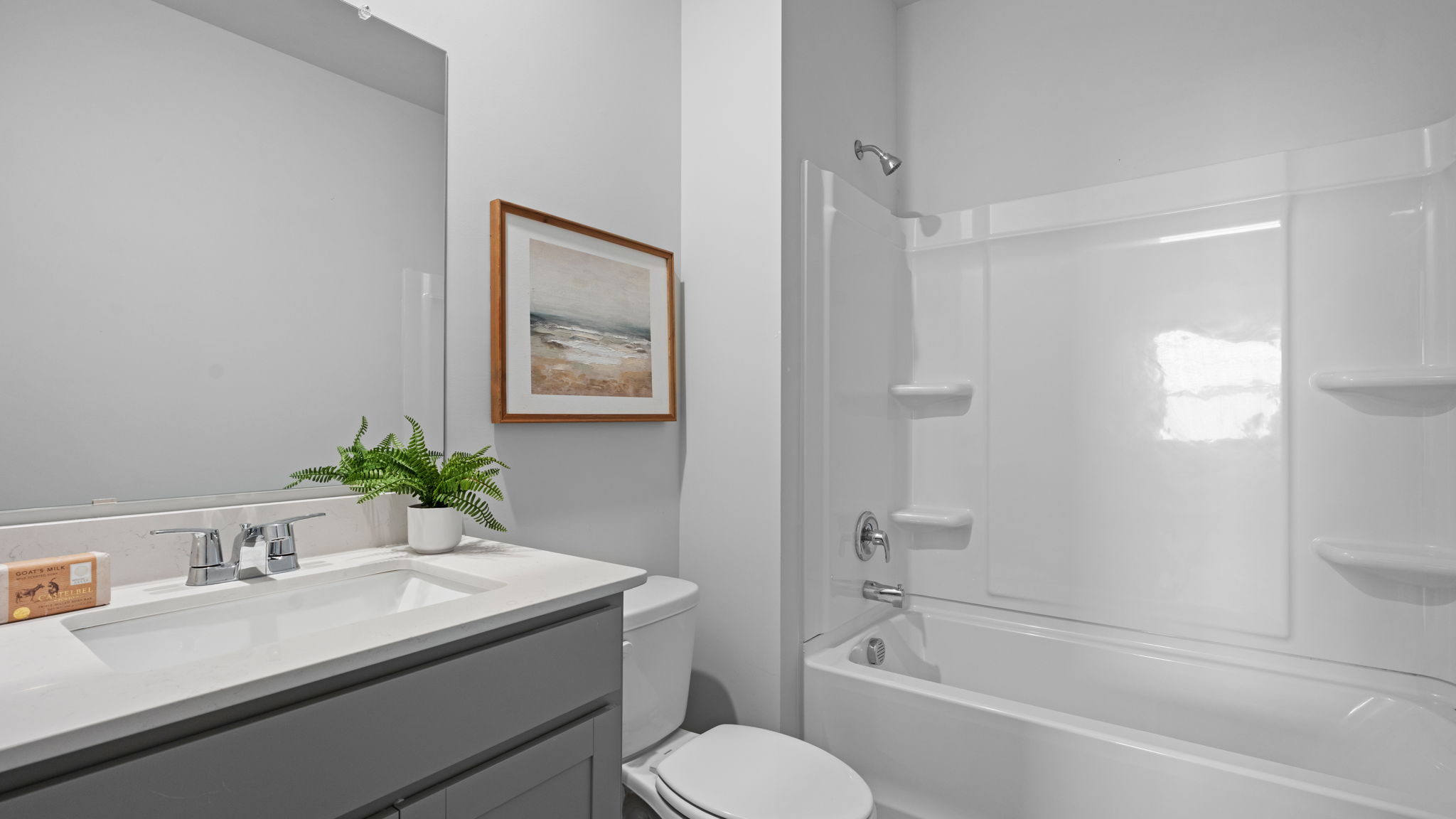 Guest bathroom with luxurious finishes