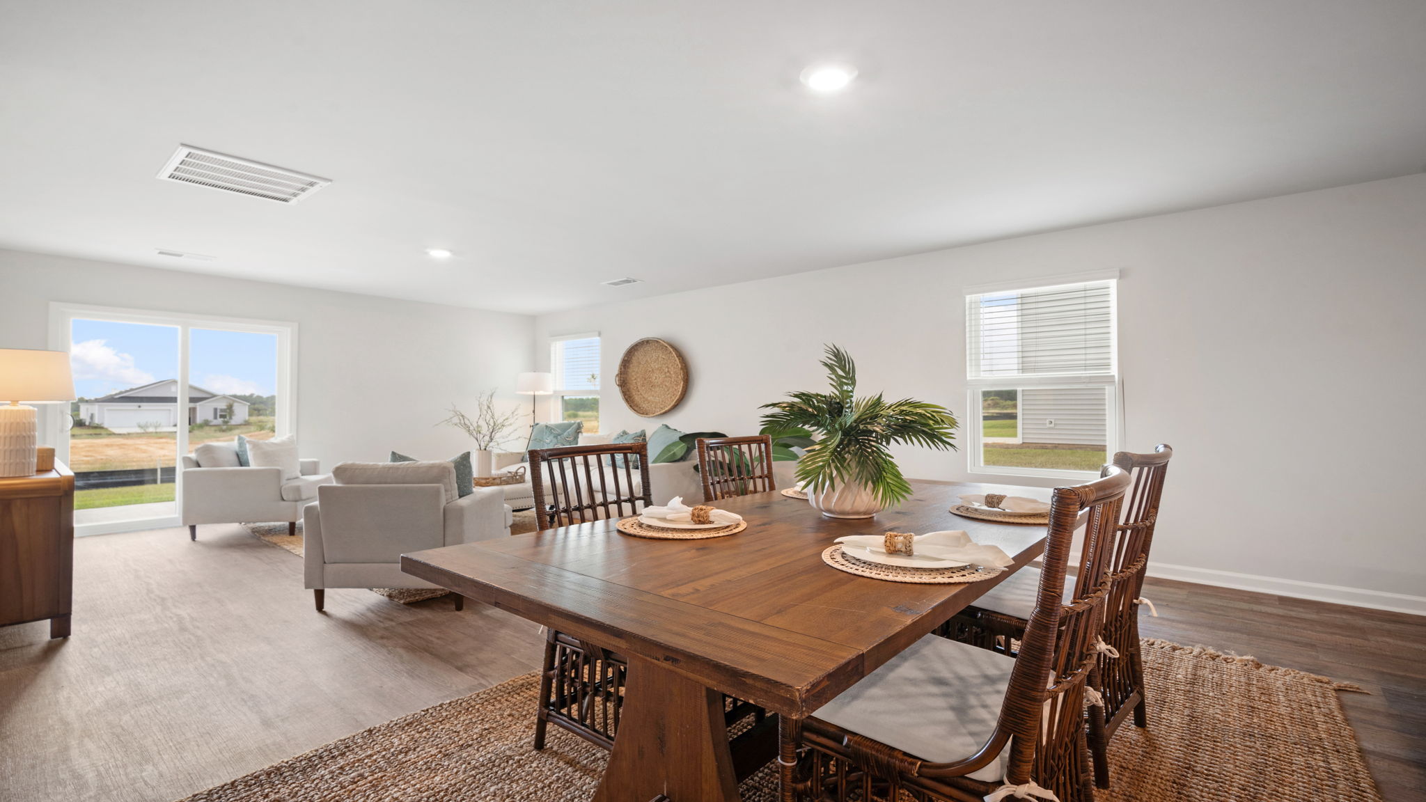 Dining area with a table and chairs