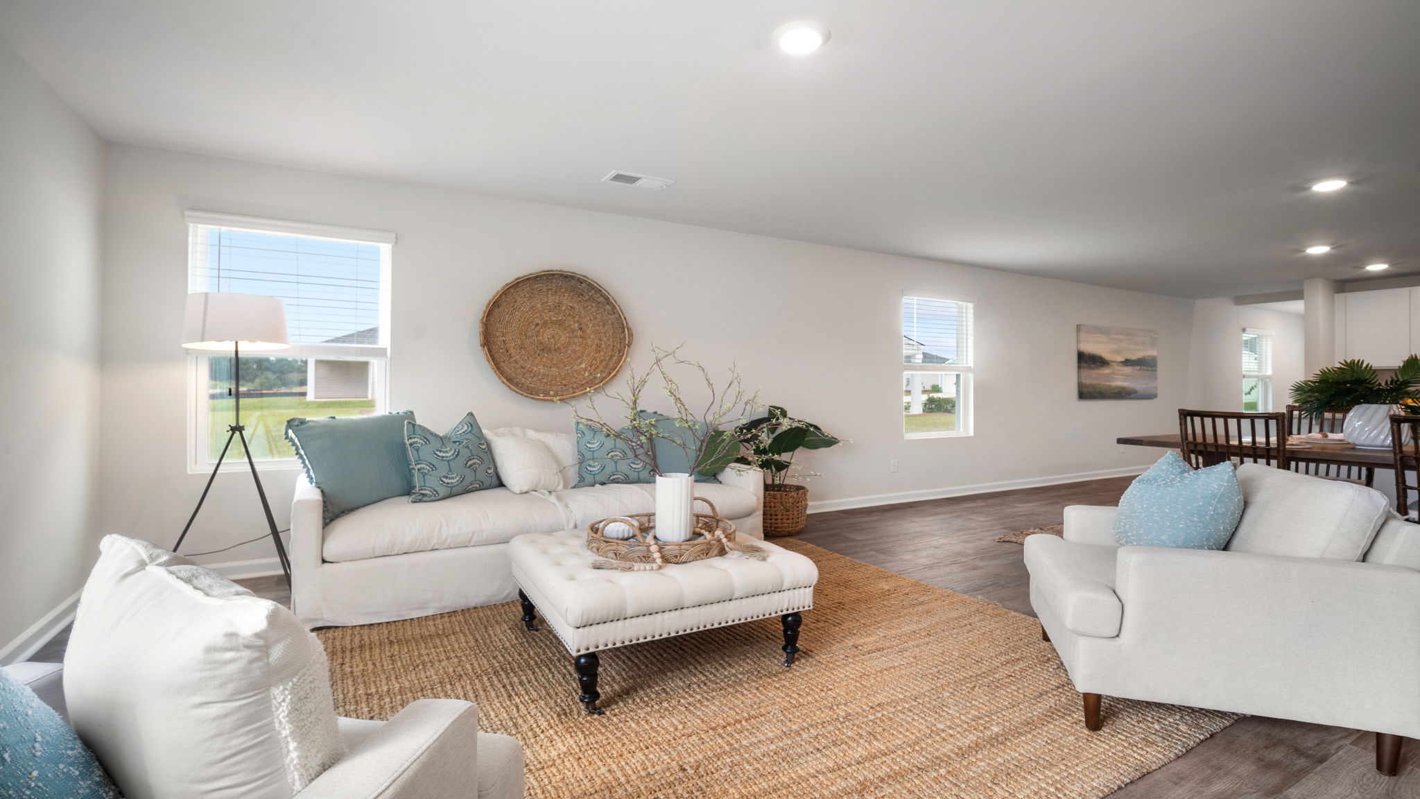 Living area with seating and tables