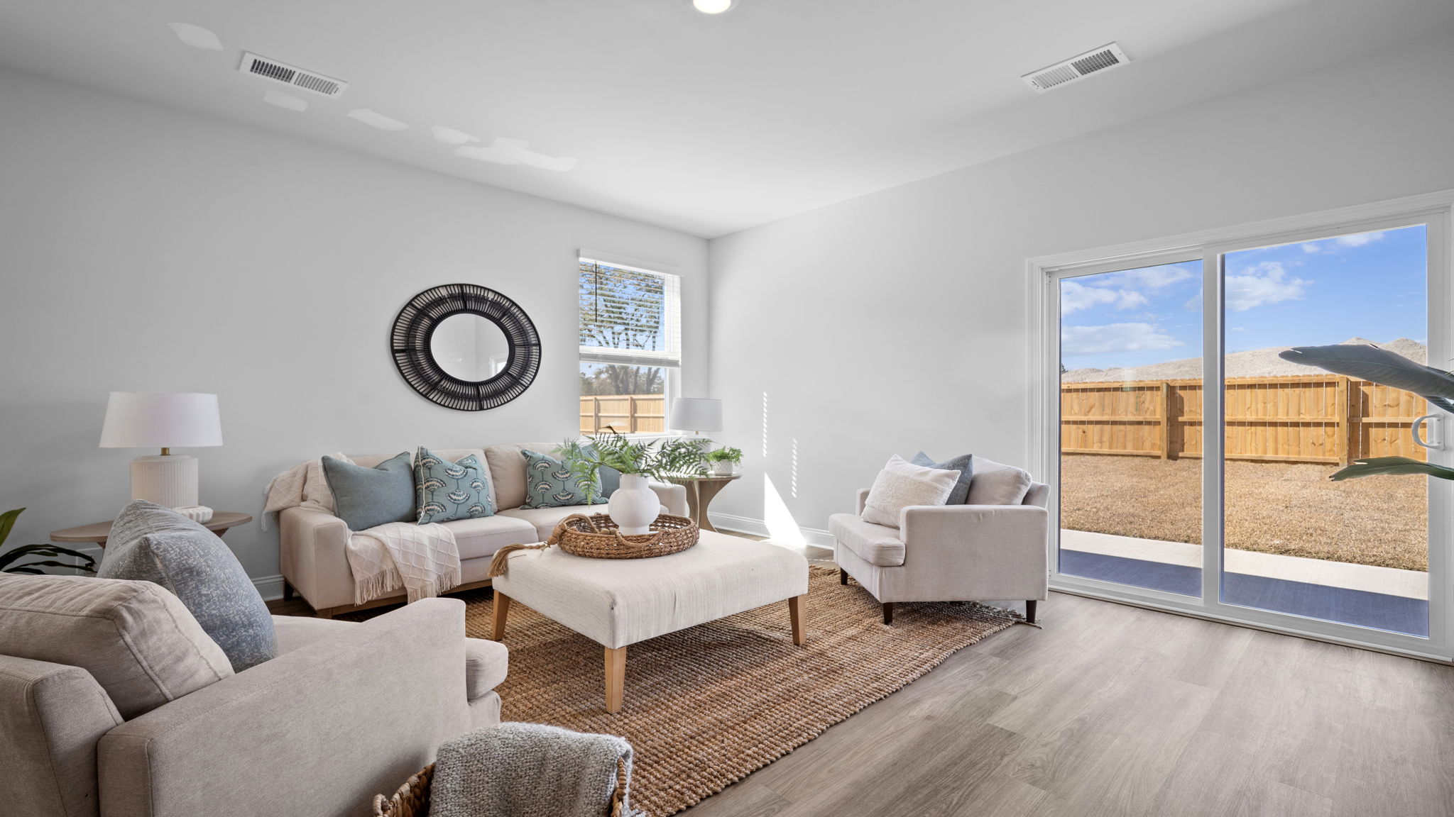 Comfortable great room designed for entertaining and everyday relaxation.