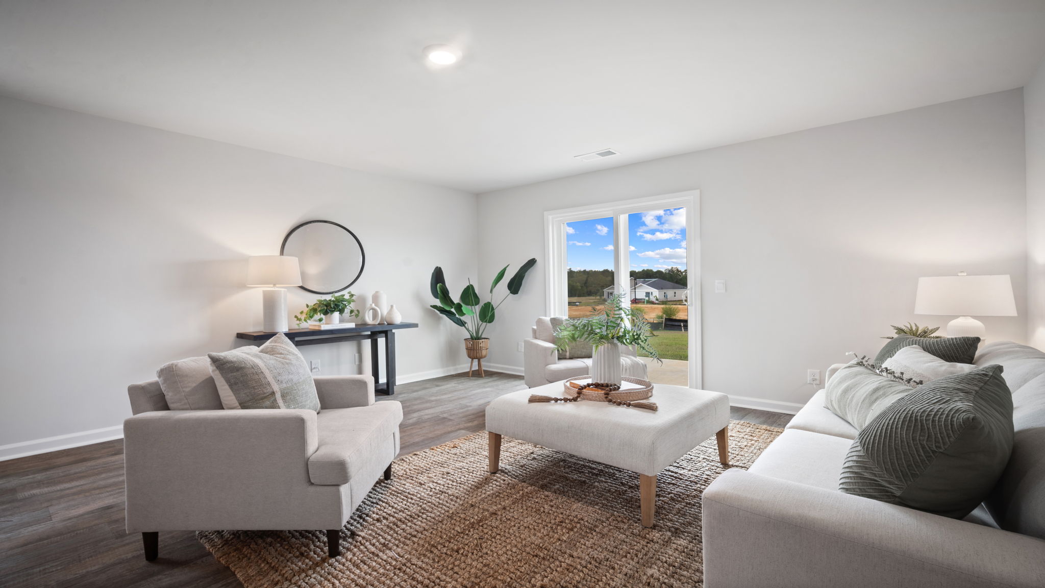 Living room decorated with a couch and seating