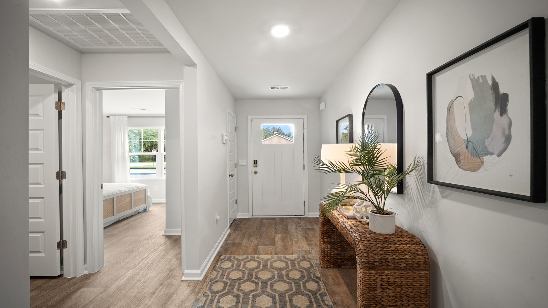 Foyer with hardwood floors