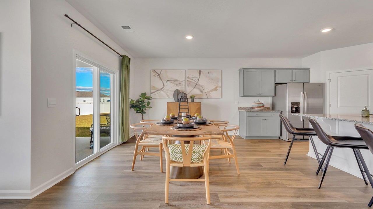 dining area to kitchen island