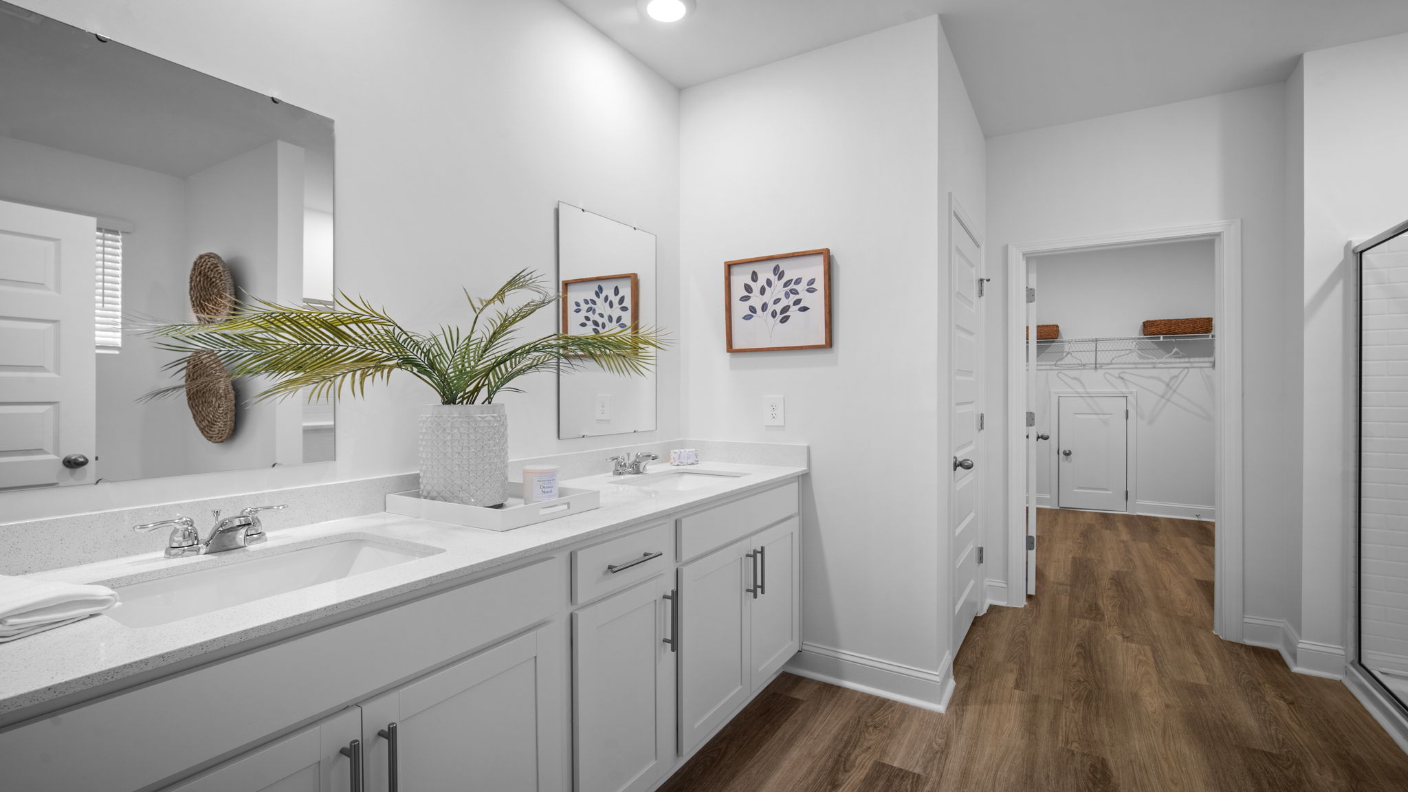 Primary bathroom with double vanities