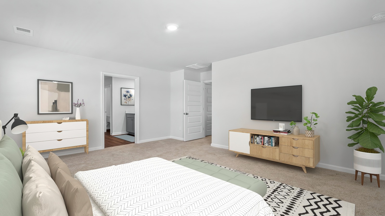 Primary bedroom view form inside the room