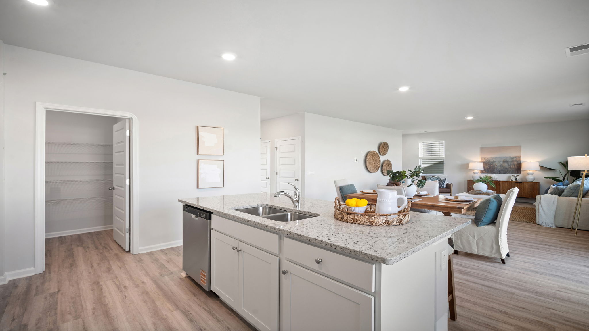 Kitchen overlooking the living area