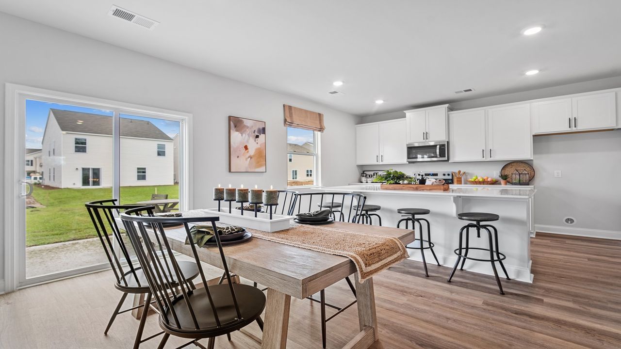 dining area to sliding glass doors