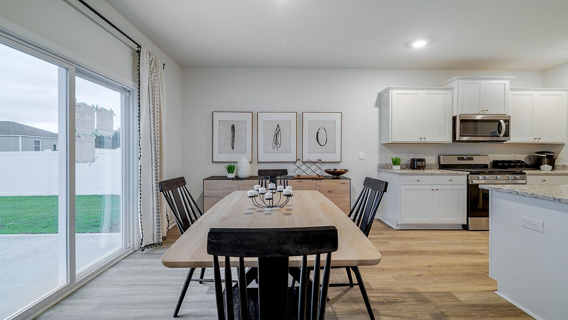 Dining area with a table and chairs