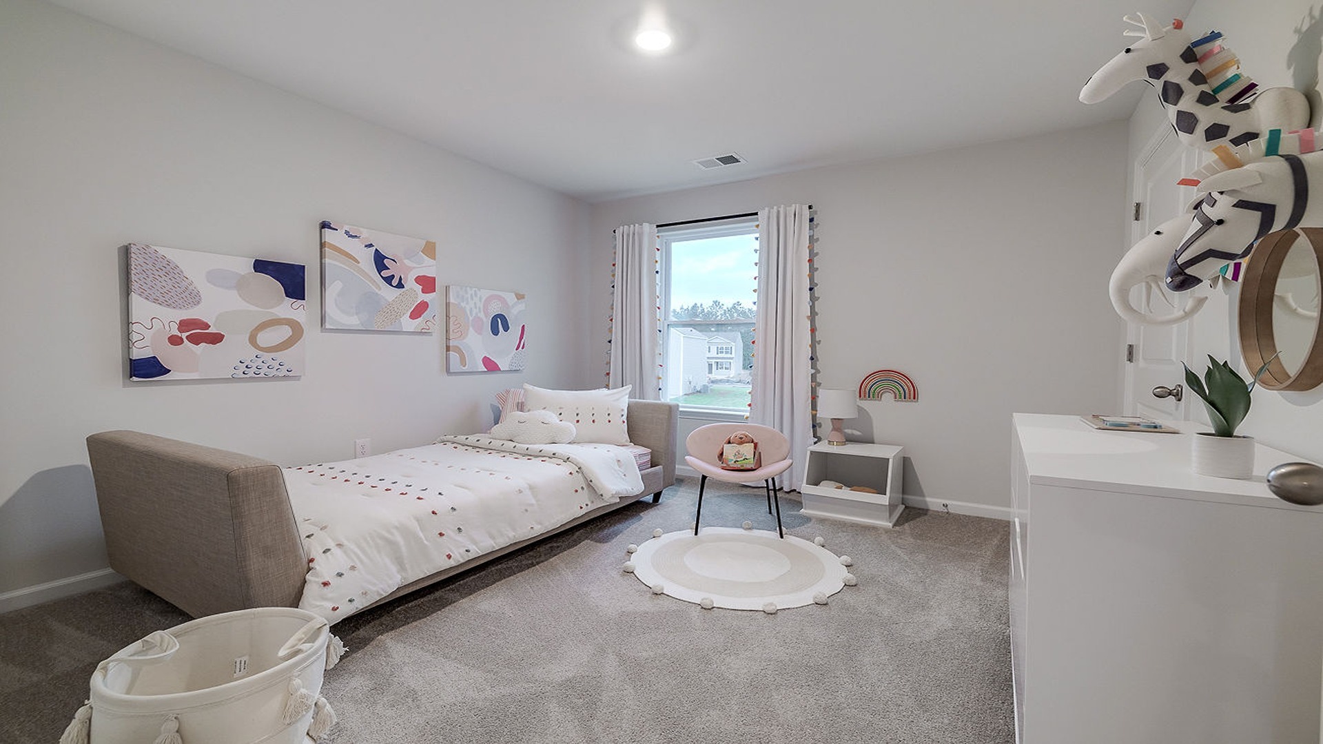 Guest bedroom decorated for a child