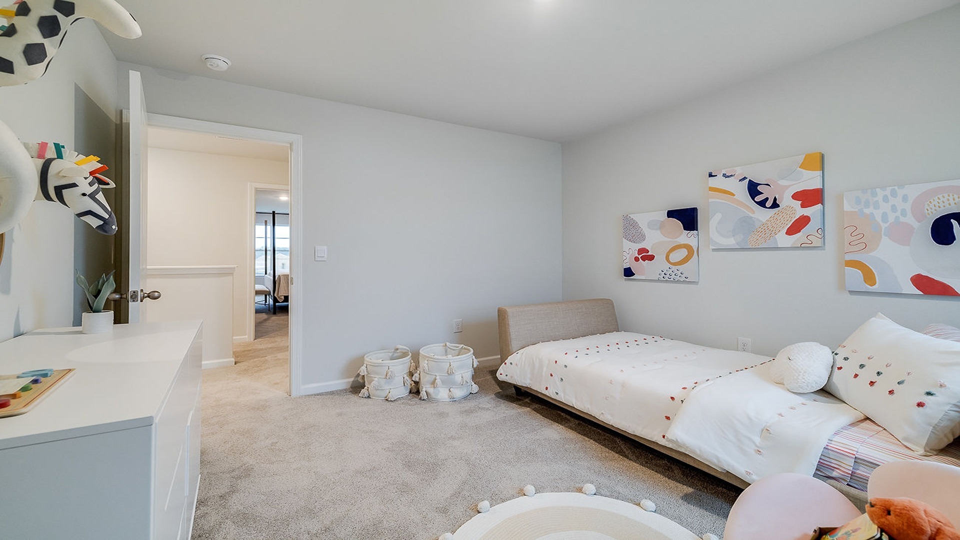 Guest bedroom decorated for a child