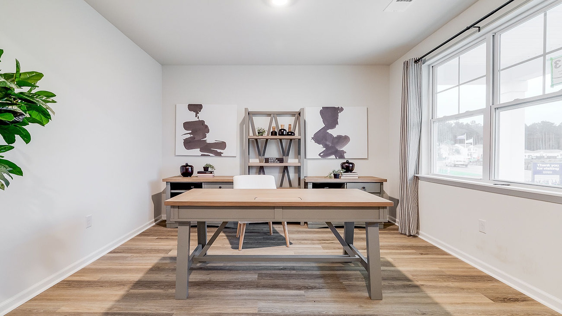 Flex room decorated as an office