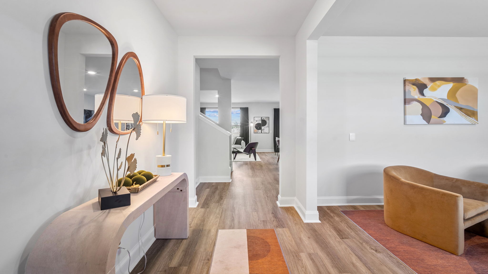 Welcoming foyer in the Hayden floor plan featuring open sightlines, modern finishes, and easy access to the home's spacious living areas.