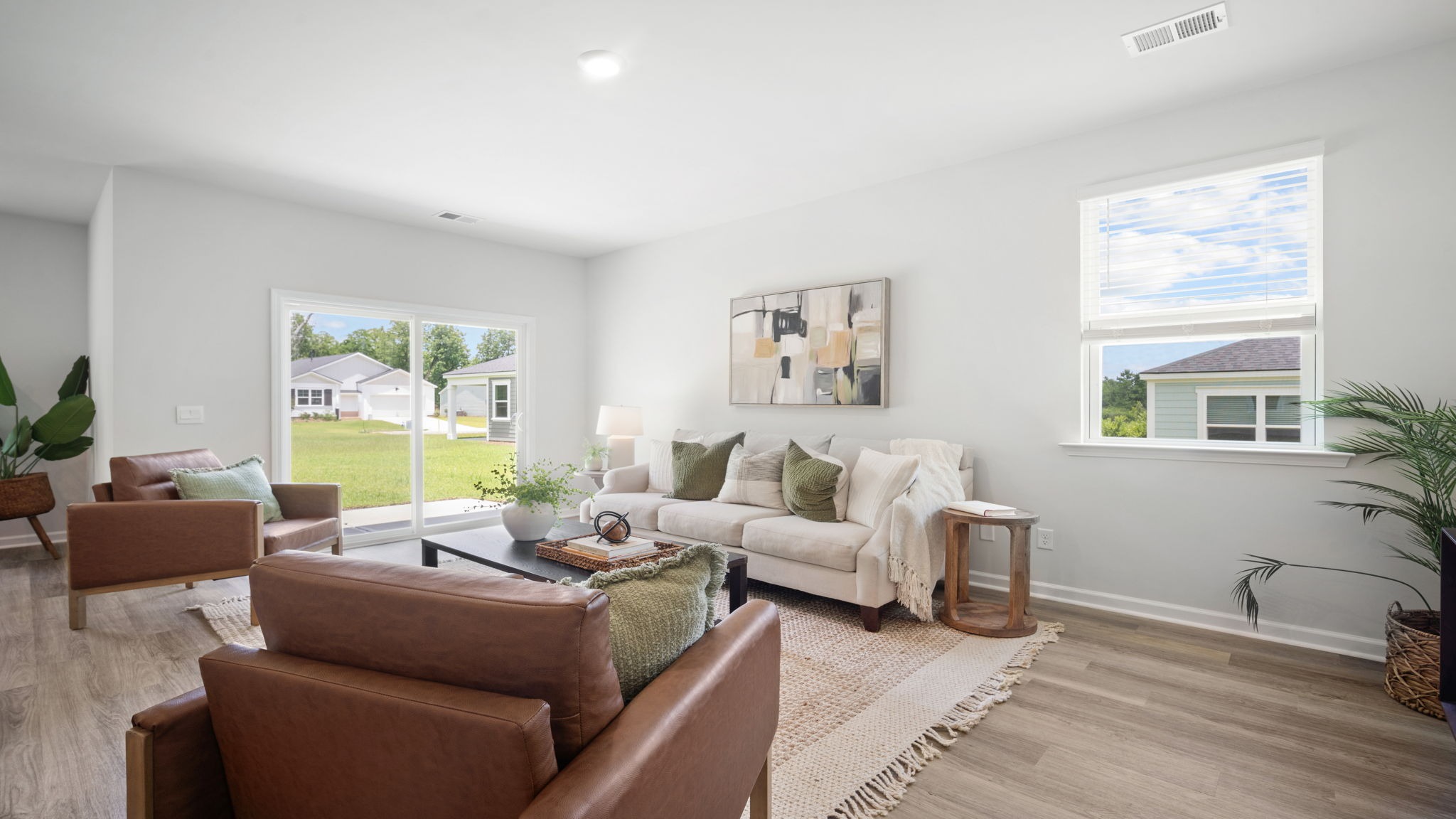 Living room decorated with seating