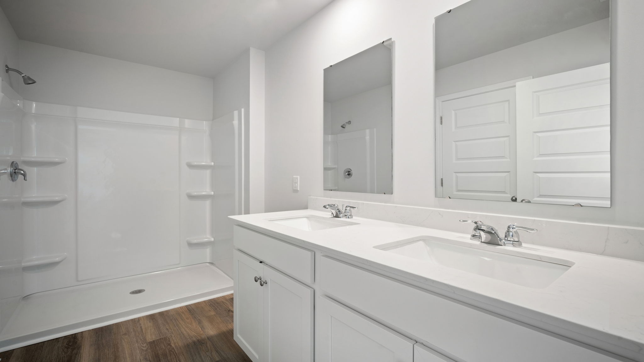 Guest bathroom with double vanities