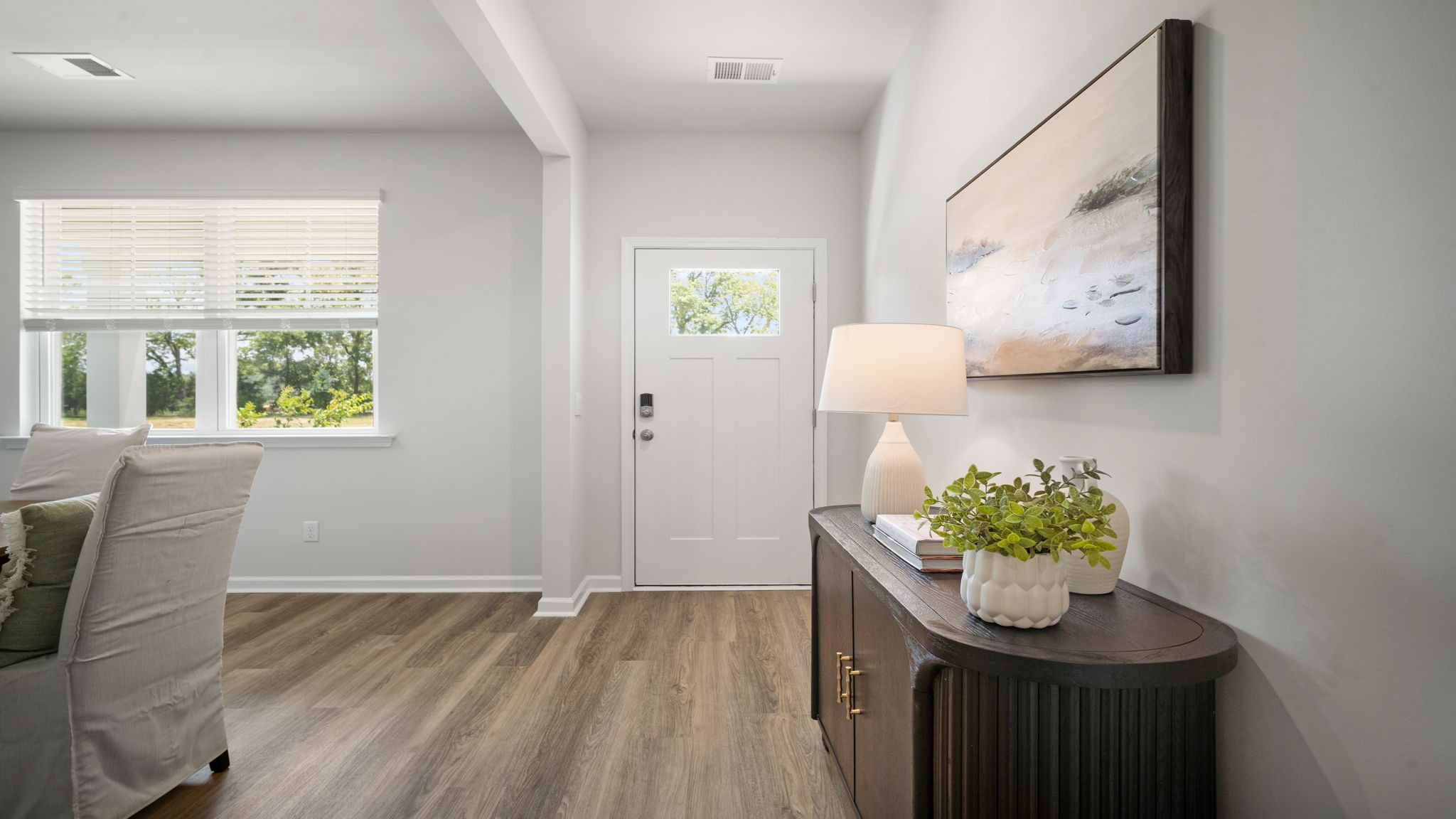 Foyer with an entry table