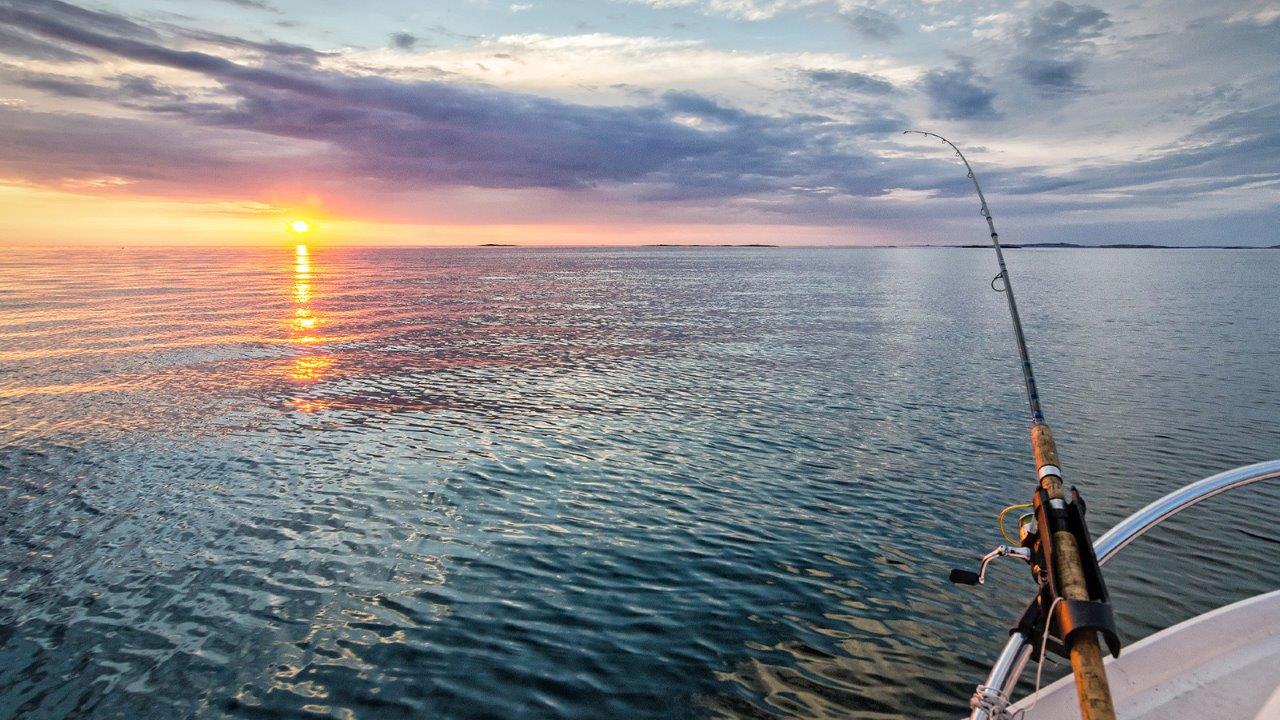 boat fishing in the ocean