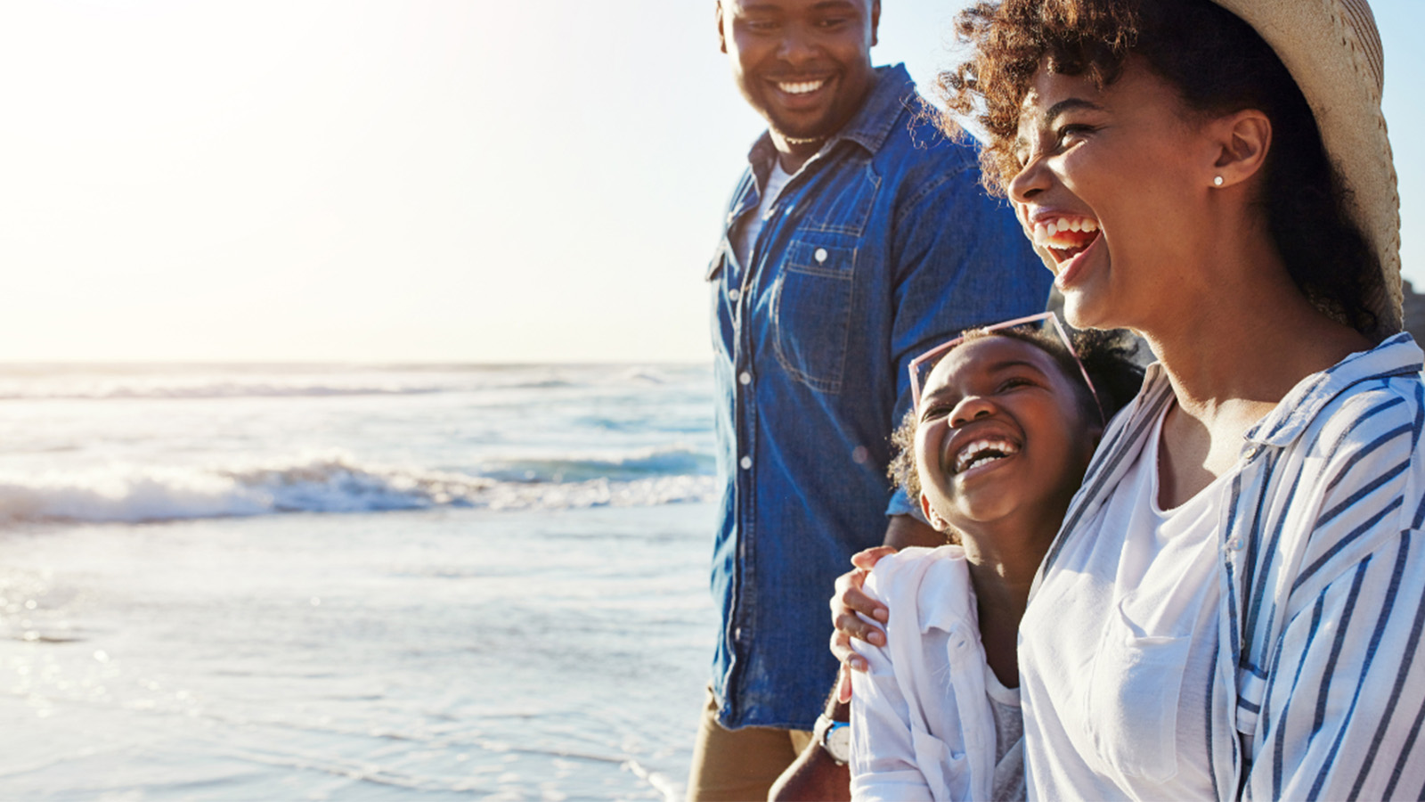 family at beach
