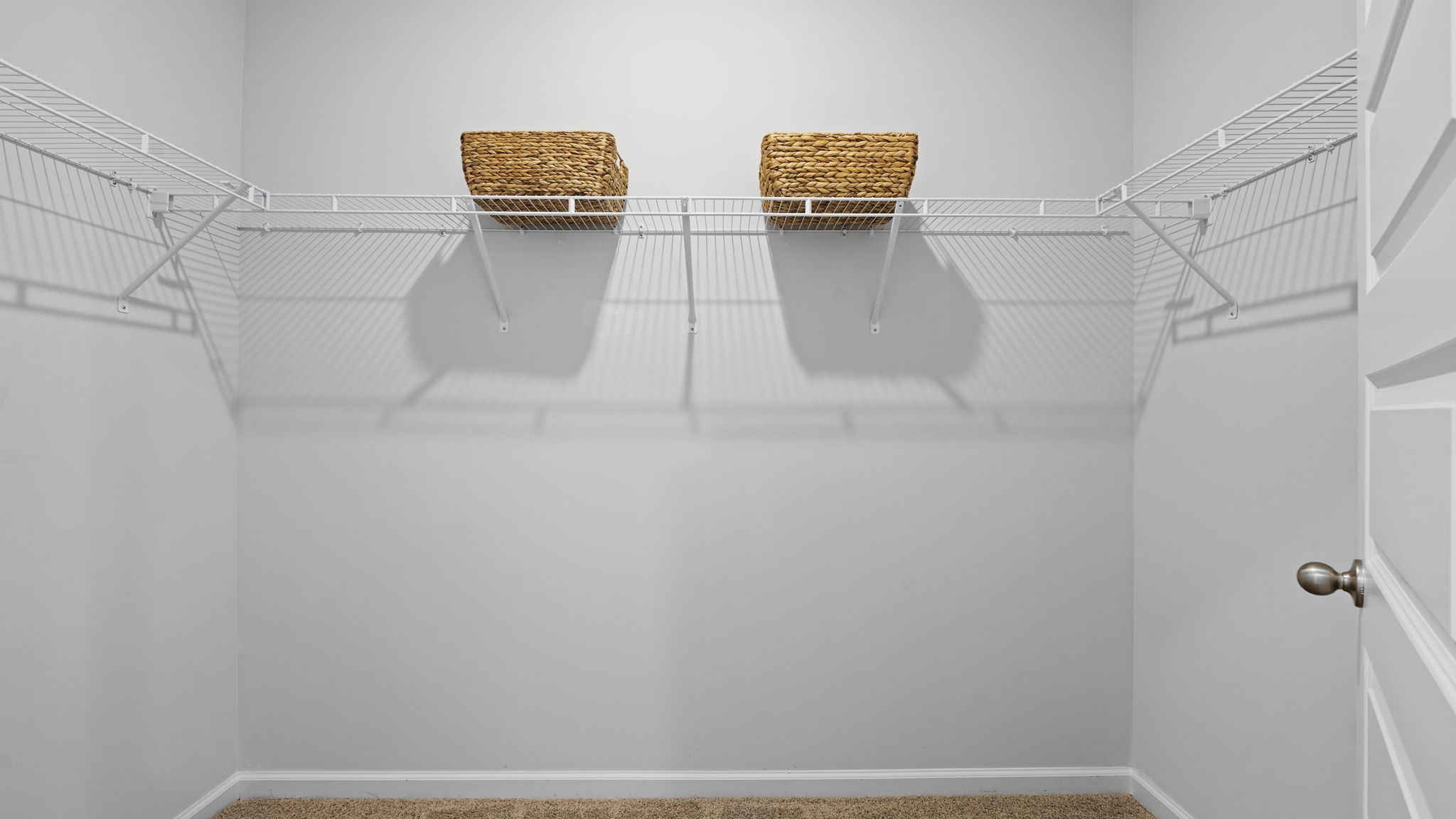 Primary suite walk-in closet in the Downing by D.R. Horton at The Groves at Bees Creek